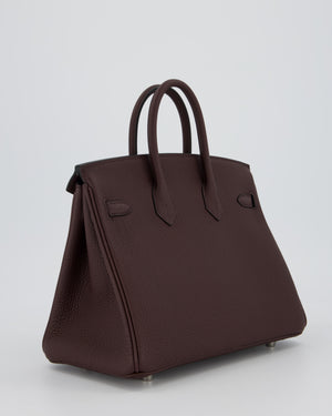 *HOT* Hermès Birkin 25 Retourne Bag in Rouge Sellier Togo Leather with Palladium Hardware