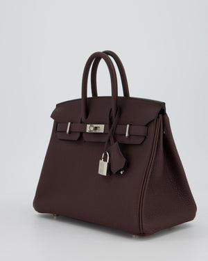 *HOT* Hermès Birkin 25 Retourne Bag in Rouge Sellier Togo Leather with Palladium Hardware