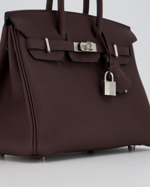 *HOT* Hermès Birkin 25 Retourne Bag in Rouge Sellier Togo Leather with Palladium Hardware