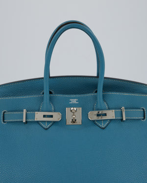 Hermès Birkin 30 Retourne Bag in Bleu Jean Togo Leather with Palladium Hardware