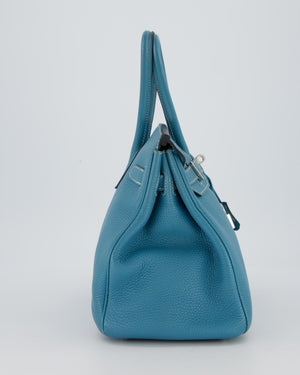 Hermès Birkin 30 Retourne Bag in Bleu Jean Togo Leather with Palladium Hardware