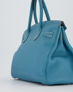 Hermès Birkin 30 Retourne Bag in Bleu Jean Togo Leather with Palladium Hardware