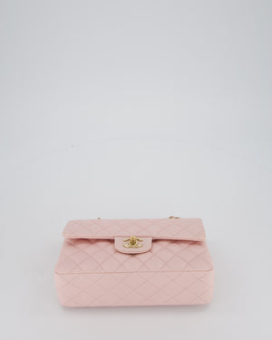 *SUPER HOT* Chanel 22P Pale Pink Classic Small Double Flap Bag in Caviar Leather with Champagne Gold Hardware