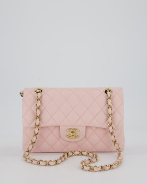 *SUPER HOT* Chanel 22P Pale Pink Classic Small Double Flap Bag in Caviar Leather with Champagne Gold Hardware
