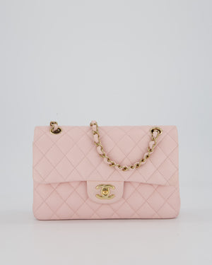 *SUPER HOT* Chanel 22P Pale Pink Classic Small Double Flap Bag in Caviar Leather with Champagne Gold Hardware