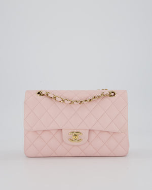 *SUPER HOT* Chanel 22P Pale Pink Classic Small Double Flap Bag in Caviar Leather with Champagne Gold Hardware