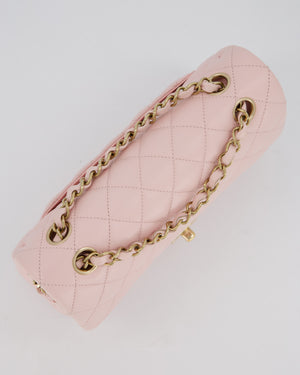 *SUPER HOT* Chanel 22P Pale Pink Classic Small Double Flap Bag in Caviar Leather with Champagne Gold Hardware