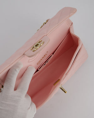 *SUPER HOT* Chanel 22P Pale Pink Classic Small Double Flap Bag in Caviar Leather with Champagne Gold Hardware