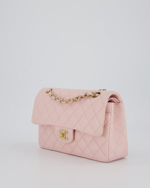 *SUPER HOT* Chanel 22P Pale Pink Classic Small Double Flap Bag in Caviar Leather with Champagne Gold Hardware