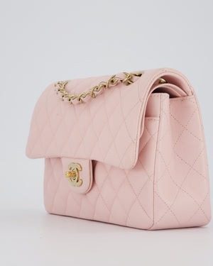 *SUPER HOT* Chanel 22P Pale Pink Classic Small Double Flap Bag in Caviar Leather with Champagne Gold Hardware