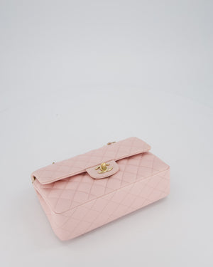 *SUPER HOT* Chanel 22P Pale Pink Classic Small Double Flap Bag in Caviar Leather with Champagne Gold Hardware
