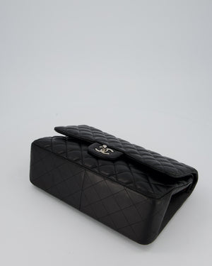 Chanel Black Jumbo Classic Double Flap Bag in Lambskin Leather with Silver Hardware