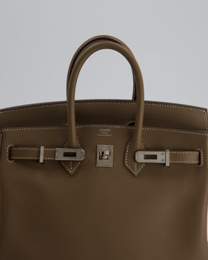 Hermès Birkin 25 Retourne Bag in Etoupe Swift Leather with Palladium Hardware