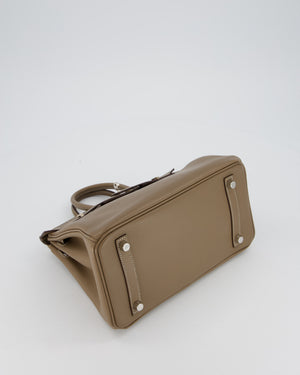 Hermès Birkin 25 Retourne Bag in Etoupe Swift Leather with Palladium Hardware