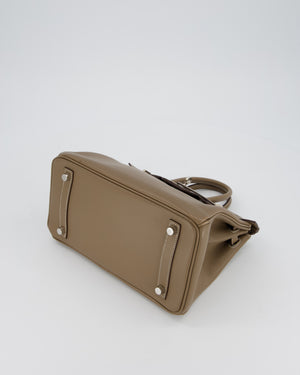 Hermès Birkin 25 Retourne Bag in Etoupe Swift Leather with Palladium Hardware