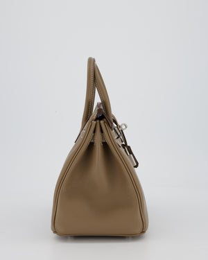 Hermès Birkin 25 Retourne Bag in Etoupe Swift Leather with Palladium Hardware