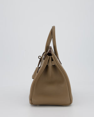 Hermès Birkin 25 Retourne Bag in Etoupe Swift Leather with Palladium Hardware