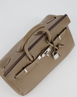 Hermès Birkin 25 Retourne Bag in Etoupe Swift Leather with Palladium Hardware