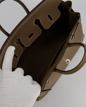 Hermès Birkin 25 Retourne Bag in Etoupe Swift Leather with Palladium Hardware