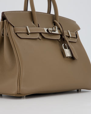 Hermès Birkin 25 Retourne Bag in Etoupe Swift Leather with Palladium Hardware