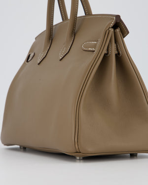 Hermès Birkin 25 Retourne Bag in Etoupe Swift Leather with Palladium Hardware