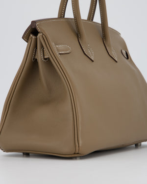 Hermès Birkin 25 Retourne Bag in Etoupe Swift Leather with Palladium Hardware