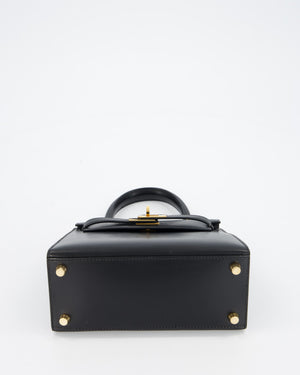 Hermès Vintage Mini Kelly II 20 Bag in Black Box Leather with Gold Hardware