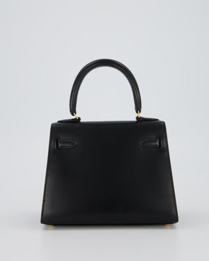 Hermès Vintage Mini Kelly II 20 Bag in Black Box Leather with Gold Hardware