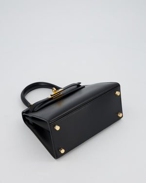 Hermès Vintage Mini Kelly II 20 Bag in Black Box Leather with Gold Hardware