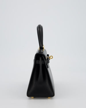 Hermès Vintage Mini Kelly II 20 Bag in Black Box Leather with Gold Hardware