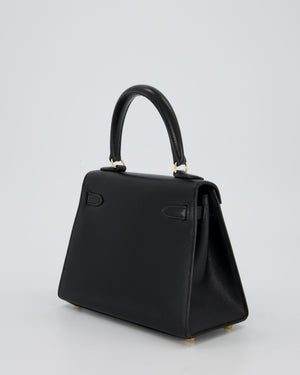 Hermès Vintage Mini Kelly II 20 Bag in Black Box Leather with Gold Hardware