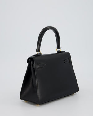 Hermès Vintage Mini Kelly II 20 Bag in Black Box Leather with Gold Hardware