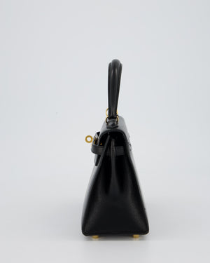 Hermès Vintage Mini Kelly II 20 Bag in Black Box Leather with Gold Hardware