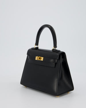 Hermès Vintage Mini Kelly II 20 Bag in Black Box Leather with Gold Hardware
