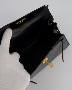 Hermès Vintage Mini Kelly II 20 Bag in Black Box Leather with Gold Hardware