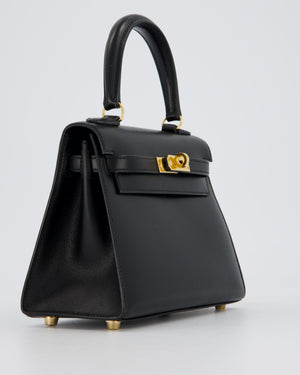 Hermès Vintage Mini Kelly II 20 Bag in Black Box Leather with Gold Hardware
