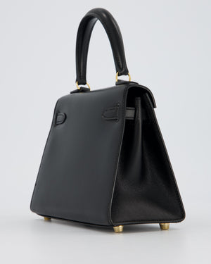 Hermès Vintage Mini Kelly II 20 Bag in Black Box Leather with Gold Hardware