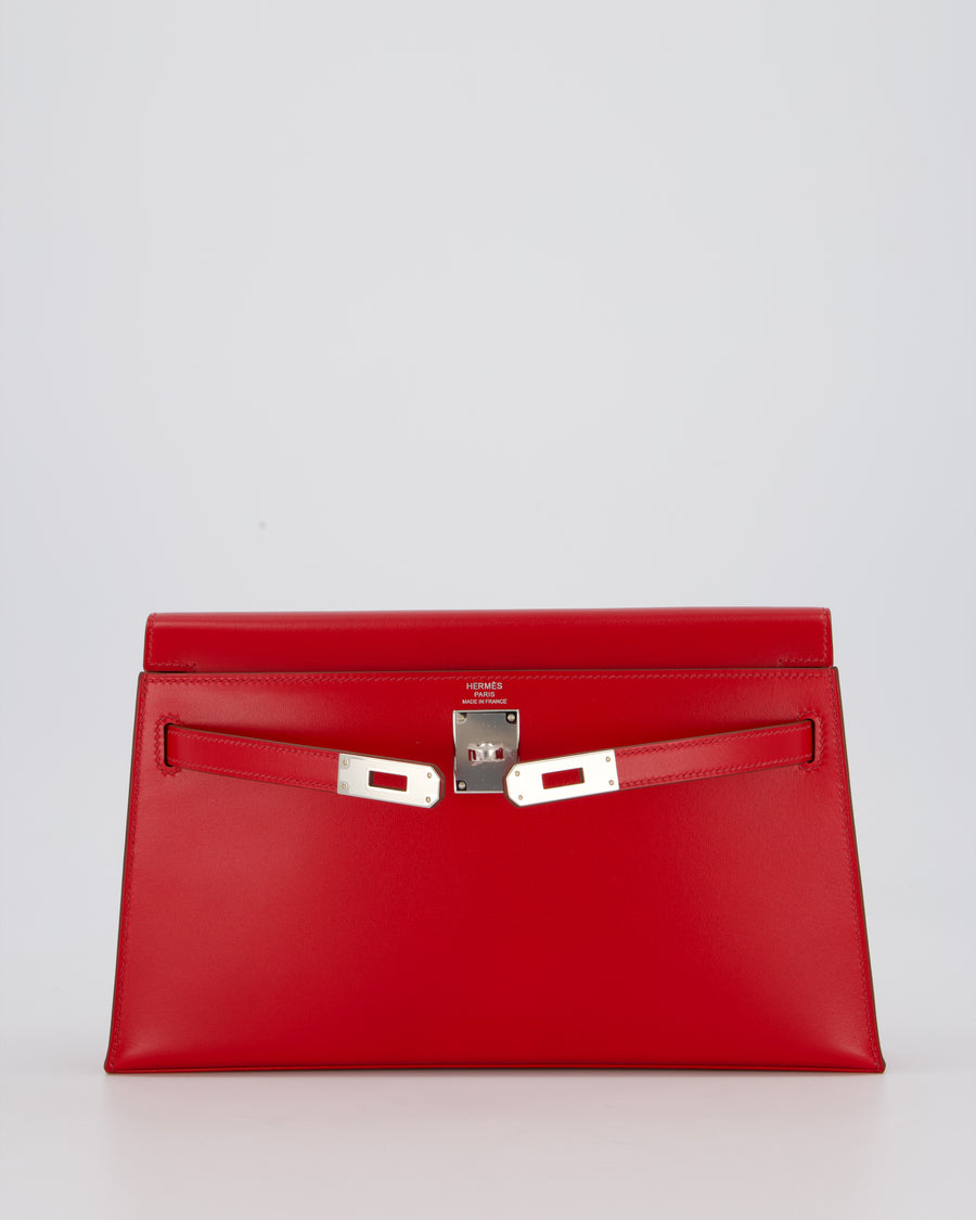 Hermès Kelly Elan Bag in Rouge Casaque Box Leather with Palladium Hardware