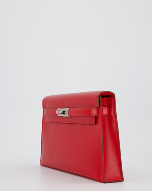 Hermès Kelly Elan Bag in Rouge Casaque Box Leather with Palladium Hardware
