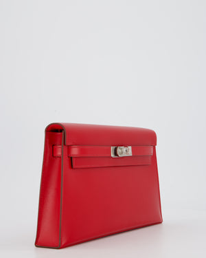 Hermès Kelly Elan Bag in Rouge Casaque Box Leather with Palladium Hardware