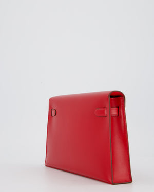Hermès Kelly Elan Bag in Rouge Casaque Box Leather with Palladium Hardware
