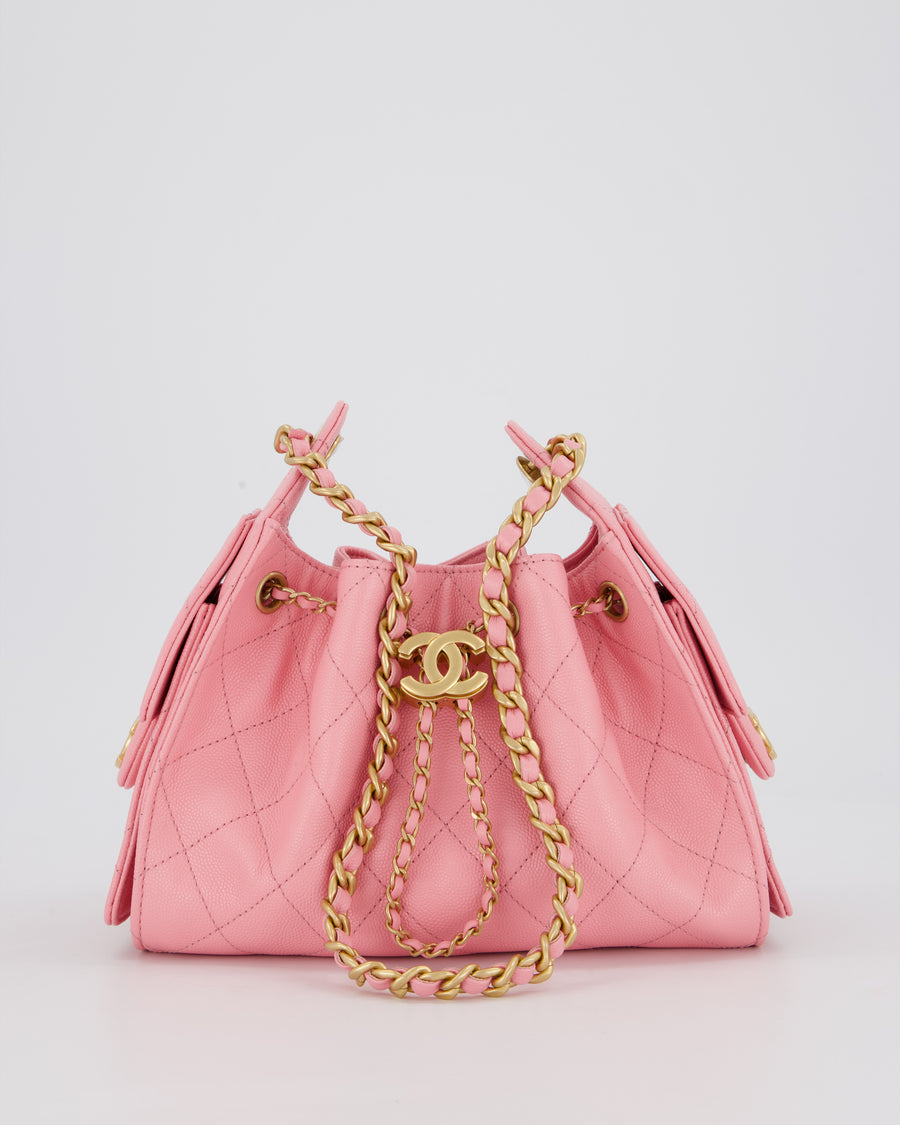 *VERY HOT* Chanel Mini 25 Handbag in Bubblegum Pink Caviar Leather with Gold Hardware