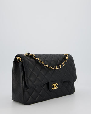 Chanel Black Jumbo Classic Double Flap Bag in Caviar Leather with Gold Hardware