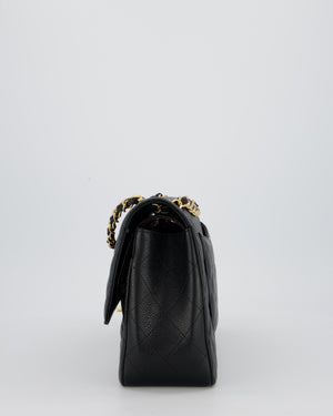 Chanel Black Jumbo Classic Double Flap Bag in Caviar Leather with Gold Hardware