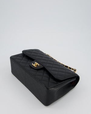 Chanel Black Jumbo Classic Double Flap Bag in Caviar Leather with Gold Hardware