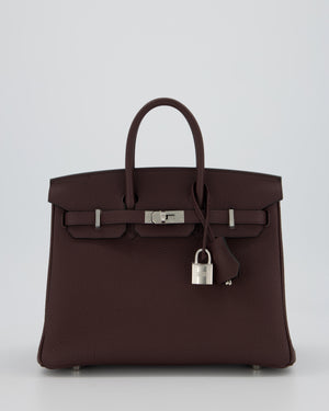 *HOT* Hermès Birkin 25 Retourne Bag in Rouge Sellier Togo Leather with Palladium Hardware