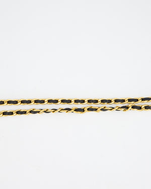 Chanel Vintage 24K Gold and Black Lambskin Leather Medallion Belt