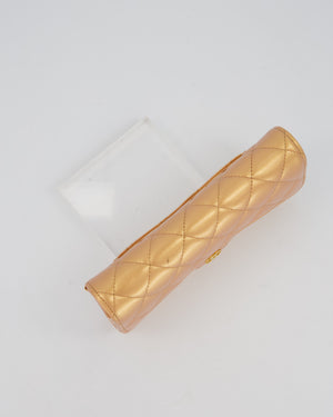 Chanel Iridescent Metallic Peach Long Flap Wallet In Lambskin Leather with Gold Hardware