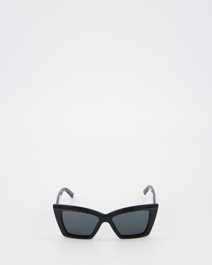 Saint Laurent Black Cat Eye Sunglasses in Chrome Hearts Gold Evacuation Sunglasses with Gold Hardware