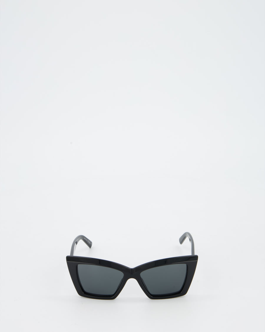 Saint Laurent Black Cat Eye Sunglasses in Chrome Hearts Gold Evacuation Sunglasses with Gold Hardware